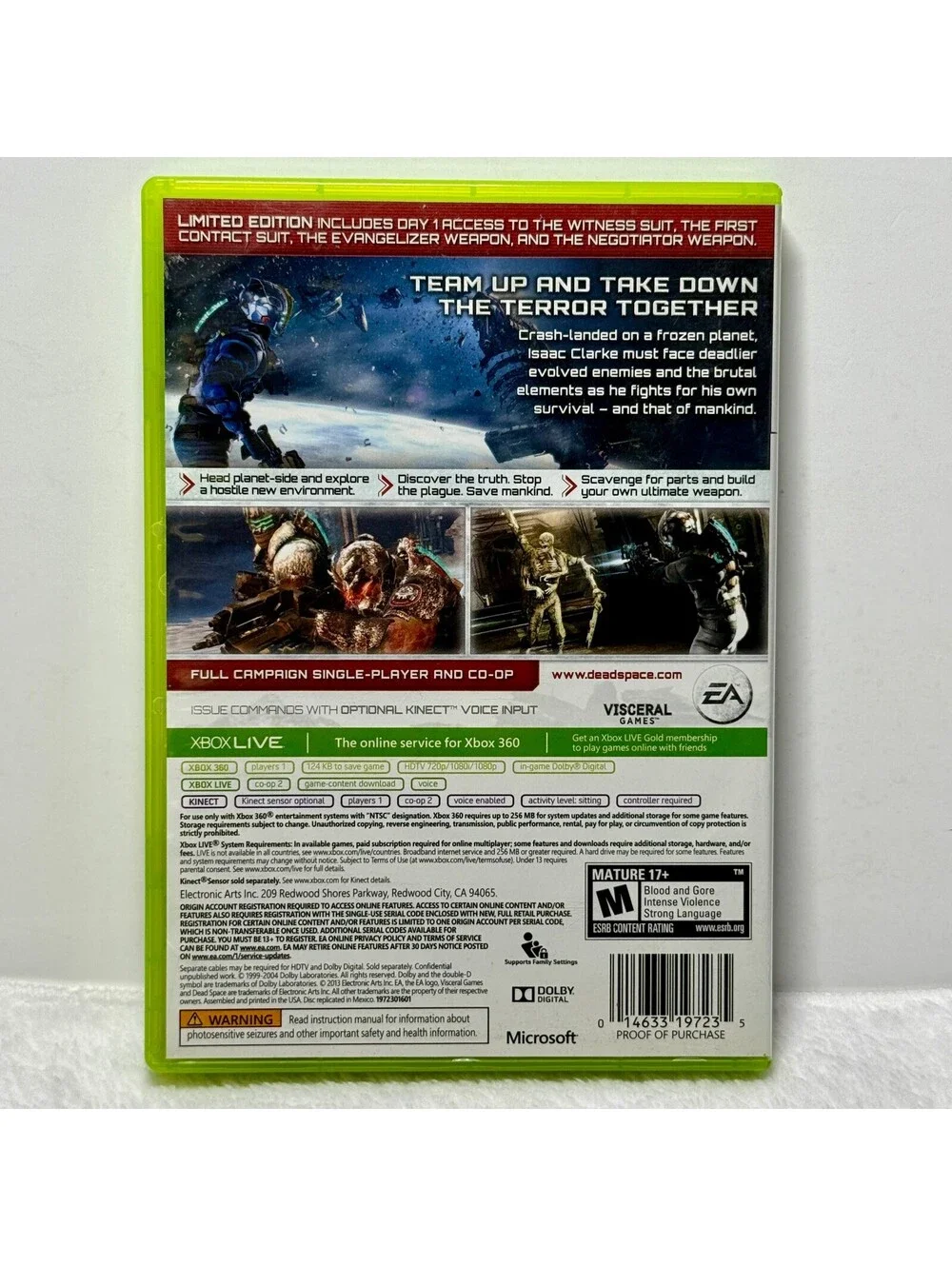 Dead Space 3 Limited Edition Xbox 360 Complete In Box 2 Discs